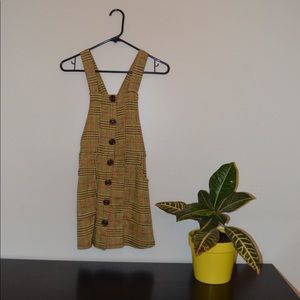 Urban Outfitters Yellow Plaid Overall Dress